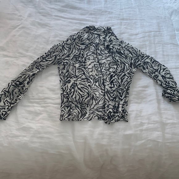 Zara sheer patterned shirt - Picture 1 of 3